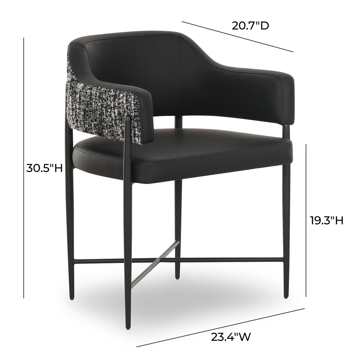 Sezanne Vegan Leather 2-Tone Dining Chair by TOV Furniture at Eve Furniture