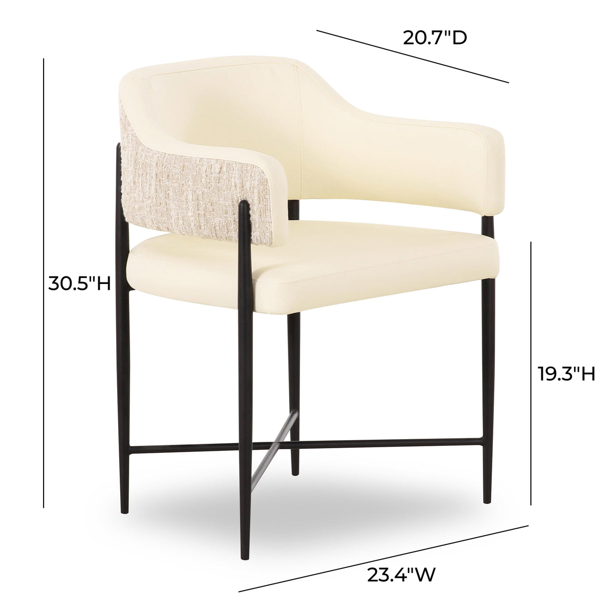 Sezanne Vegan Leather 2-Tone Dining Chair by TOV Furniture at Eve Furniture