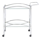 Shadix Chrome/Clear 2-Tier Serving Cart with Glass Top