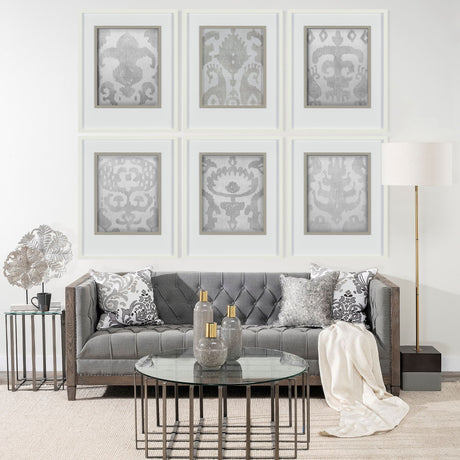 Shadow Ikat II by Chariklia Zarris a Hand Embellished Textured Framed Art Print Matted under Glass by Mercana at Eve Furniture