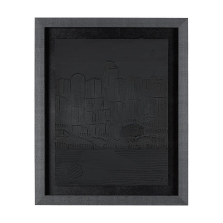 Shadow of the City II by Mercana Studio Hand Embellished Textured Framed Art Print Matted under Glas by Mercana at Eve Furniture