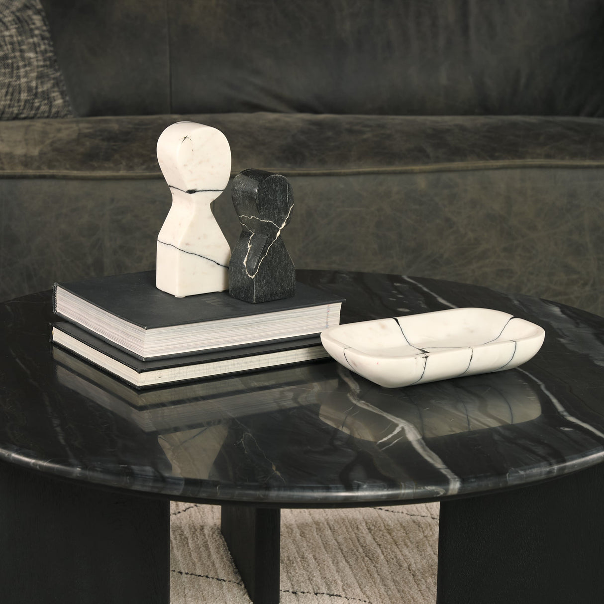 Shadow White & Black Marble Bookends by Mercana at Eve Furniture