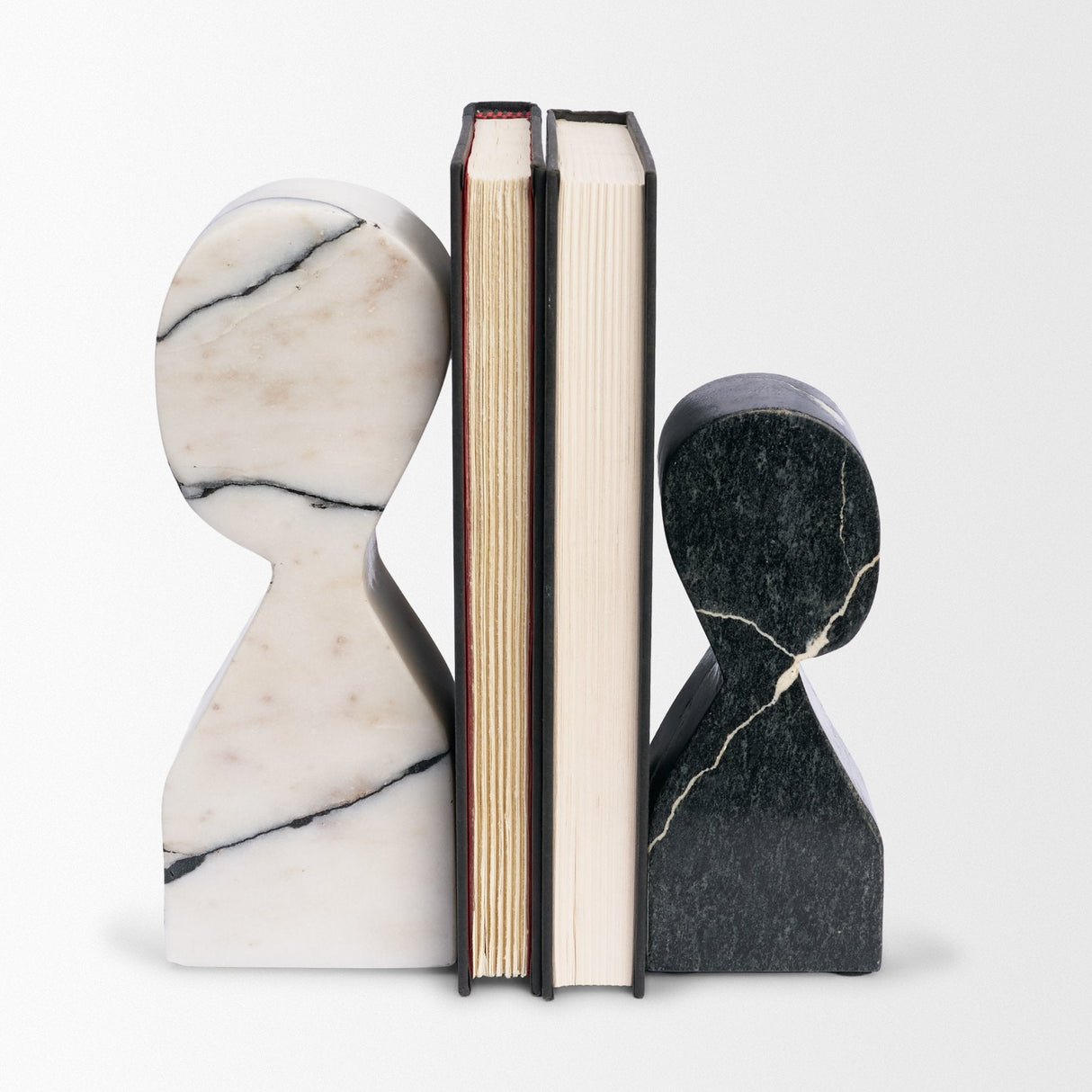 Shadow White & Black Marble Bookends by Mercana at Eve Furniture