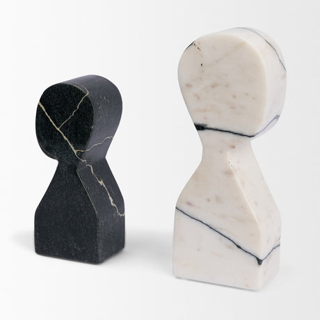Shadow White & Black Marble Bookends by Mercana at Eve Furniture