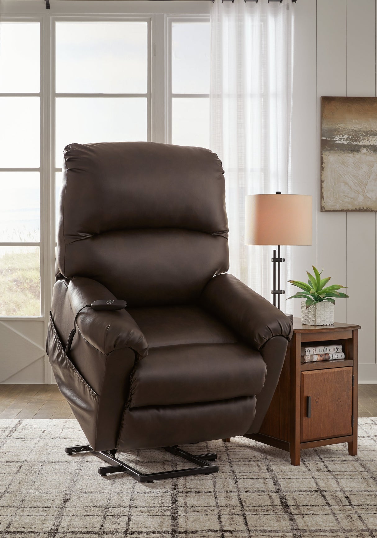 Shadowboxer Chocolate Power Lift Recliner