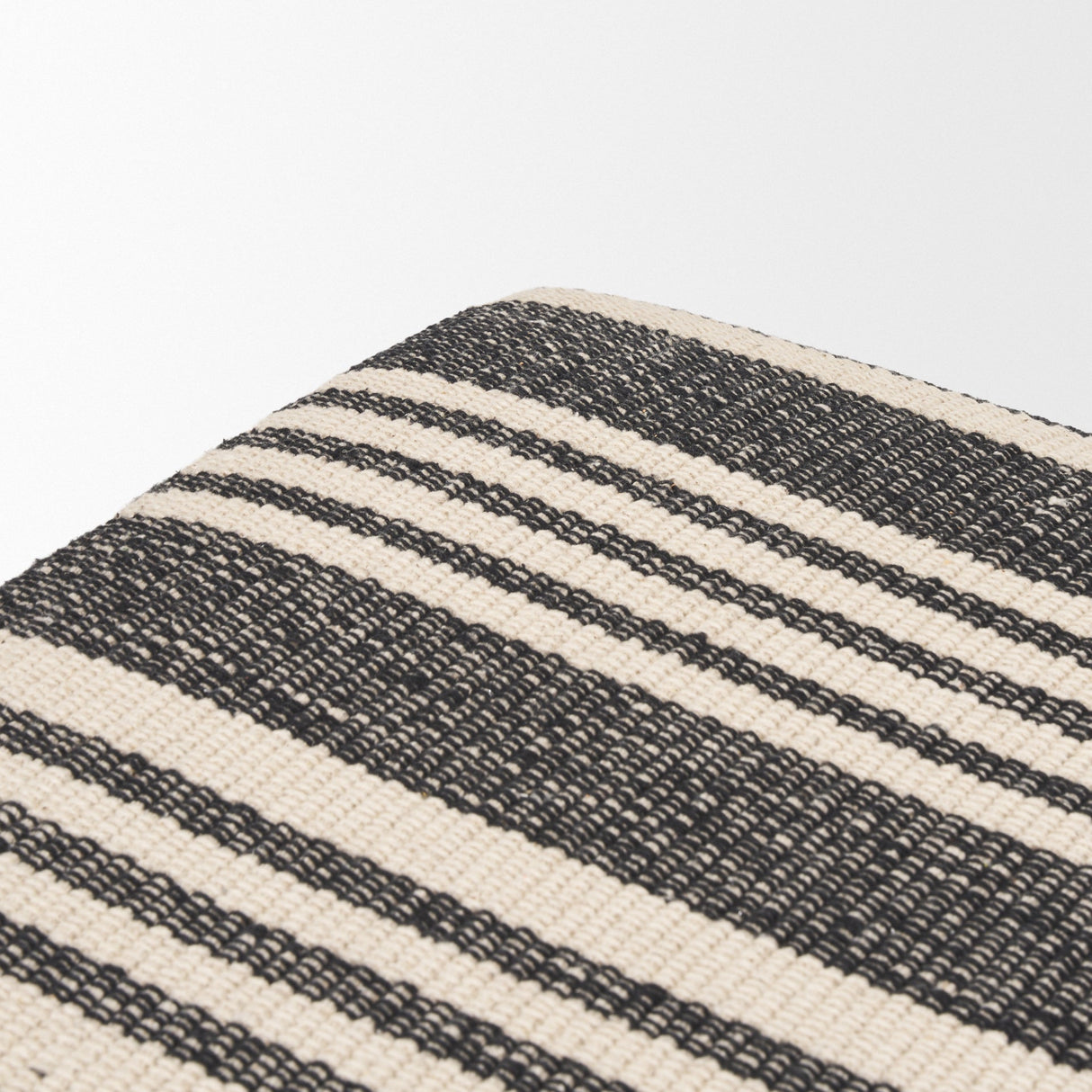 Shae Black Wood w/ Black and Cream Upholstered Bench by Mercana at Eve Furniture