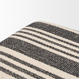 Shae Black Wood w/ Black and Cream Upholstered Bench by Mercana at Eve Furniture