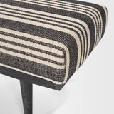 Shae Black Wood w/ Black and Cream Upholstered Bench by Mercana at Eve Furniture