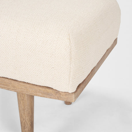Shae Brown Wood w/ Oatmeal Fabric Bench by Mercana at Eve Furniture
