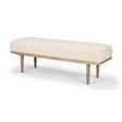 Shae Brown Wood w/ Oatmeal Fabric Bench by Mercana at Eve Furniture