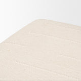 Shae Brown Wood w/ Oatmeal Fabric Ottoman by Mercana at Eve Furniture