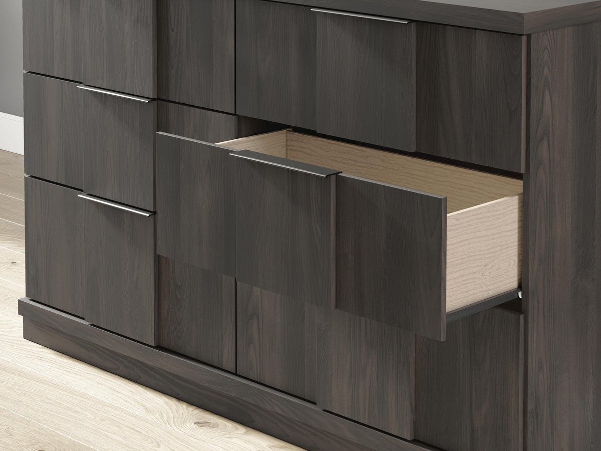 Shaehartin Dark Brown Dresser and Mirror by Ashley at Eve Furniture
