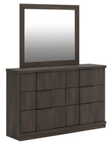 Shaehartin Dark Brown Dresser and Mirror