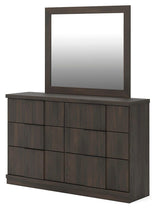 Shaehartin Dark Brown Dresser and Mirror