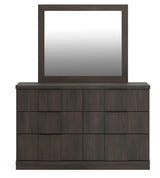 Shaehartin Dark Brown Dresser and Mirror