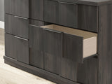 Shaehartin Dark Brown Dresser and Mirror