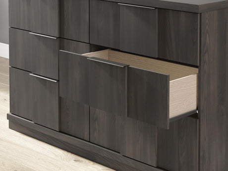 Shaehartin Dark Brown Dresser and Mirror by Ashley at Eve Furniture