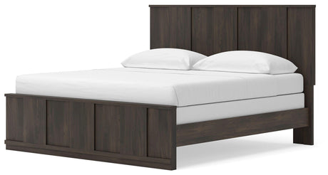 Shaehartin Dark Brown King Panel Bed by Ashley at Eve Furniture