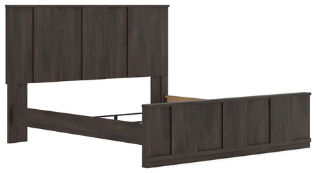 Shaehartin Dark Brown King Panel Bed by Ashley at Eve Furniture