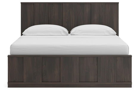 Shaehartin Dark Brown King Panel Bed by Ashley at Eve Furniture