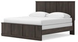 Shaehartin Dark Brown King Panel Bed