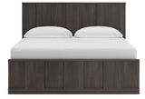 Shaehartin Dark Brown King Panel Bed