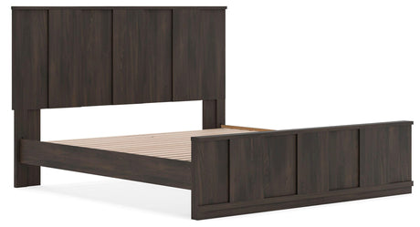 Shaehartin Dark Brown King Panel Platform Bed by Ashley at Eve Furniture