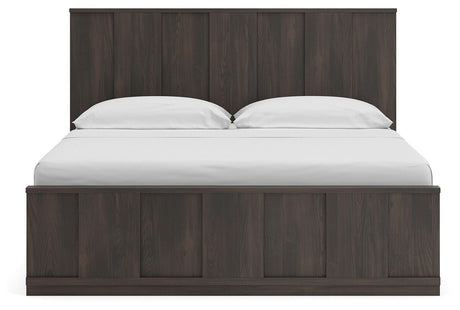 Shaehartin Dark Brown King Panel Platform Bed by Ashley at Eve Furniture