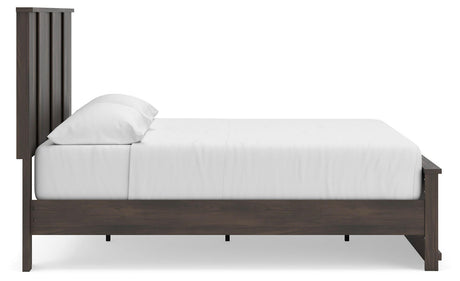 Shaehartin Dark Brown King Panel Platform Bed by Ashley at Eve Furniture