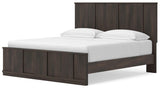 Shaehartin Dark Brown King Panel Platform Bed