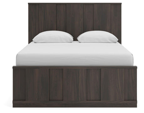 Shaehartin Dark Brown Queen Panel Bed by Ashley at Eve Furniture