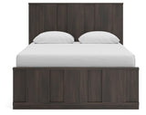 Shaehartin Dark Brown Queen Panel Bed by Ashley at Eve Furniture