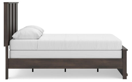 Shaehartin Dark Brown Queen Panel Bed by Ashley at Eve Furniture