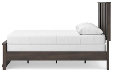 Shaehartin Dark Brown Queen Panel Bed by Ashley at Eve Furniture