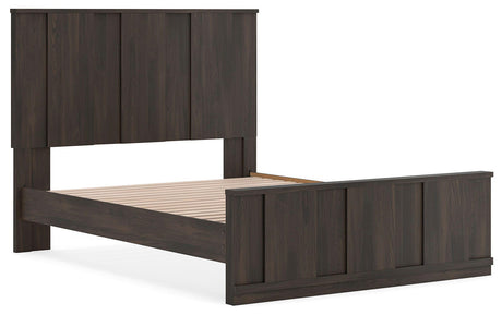 Shaehartin Dark Brown Queen Panel Platform Bed by Ashley at Eve Furniture
