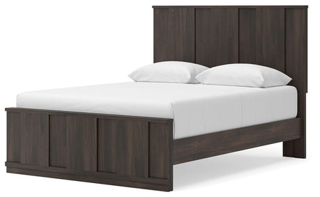 Shaehartin Dark Brown Queen Panel Platform Bed by Ashley at Eve Furniture