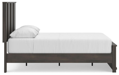 Shaehartin Dark Brown Queen Panel Platform Bed by Ashley at Eve Furniture