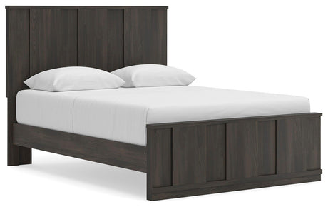 Shaehartin Dark Brown Queen Panel Platform Bed by Ashley at Eve Furniture