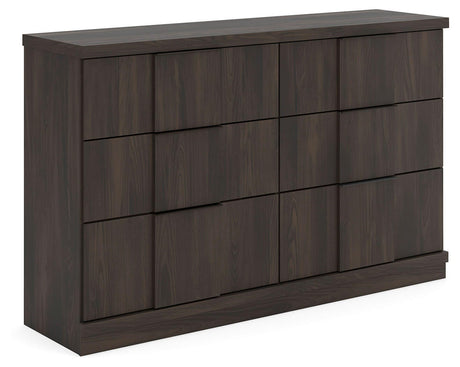 Shaehartin Dark Brown Six Drawer Dresser by Ashley at Eve Furniture