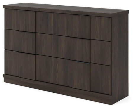 Shaehartin Dark Brown Six Drawer Dresser by Ashley at Eve Furniture