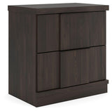 Shaehartin Dark Brown Two Drawer Nightstand