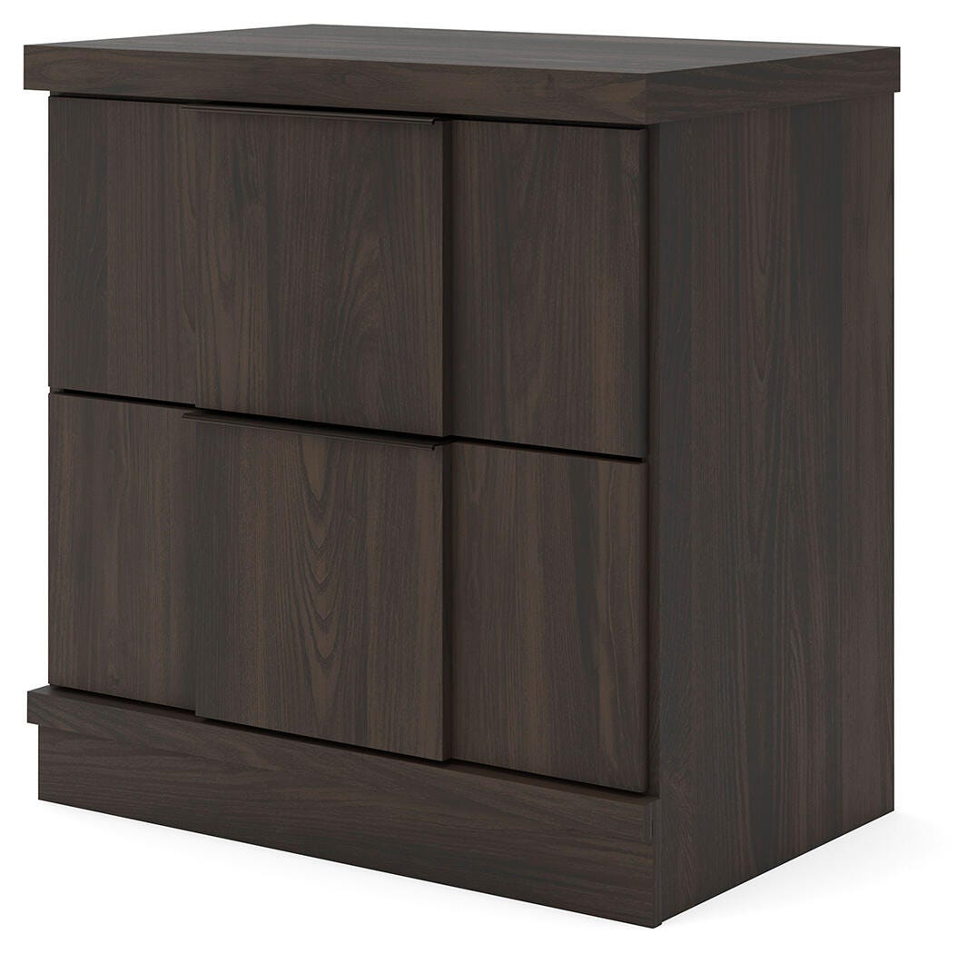 Shaehartin Dark Brown Two Drawer Nightstand