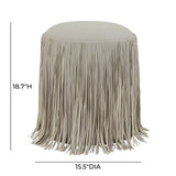 Shag Me Performance Vegan Leather Ottoman by TOV Furniture at Eve Furniture