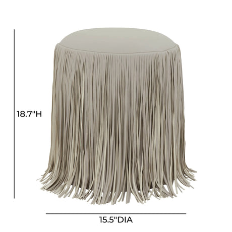 Shag Me Performance Vegan Leather Ottoman by TOV Furniture at Eve Furniture