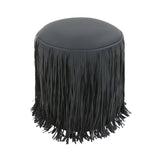Shag Me Performance Vegan Leather Ottoman by TOV Furniture at Eve Furniture