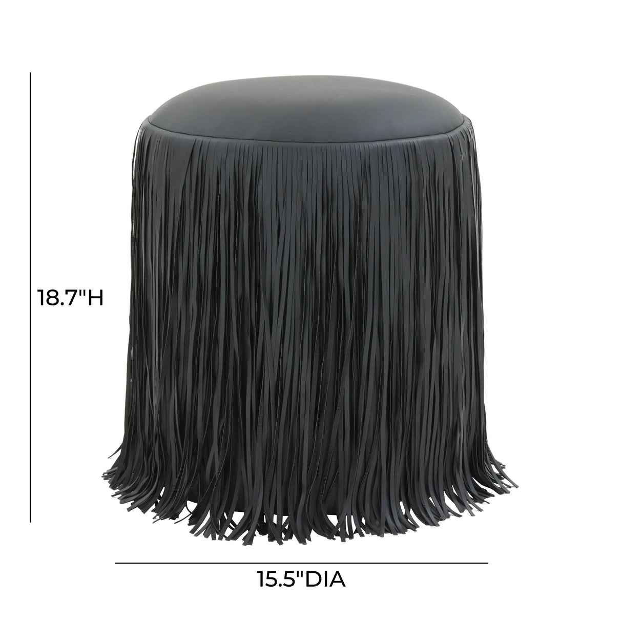 Shag Me Performance Vegan Leather Ottoman by TOV Furniture at Eve Furniture