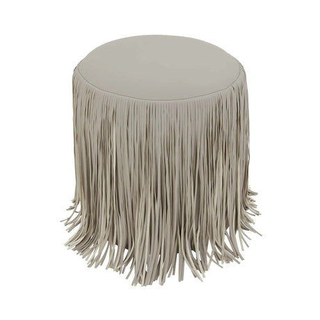 Shag Me Performance Vegan Leather Ottoman by TOV Furniture at Eve Furniture