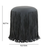 Shag Me Performance Vegan Leather Ottoman by TOV Furniture at Eve Furniture