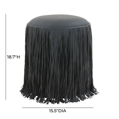 Shag Me Performance Vegan Leather Ottoman by TOV Furniture at Eve Furniture
