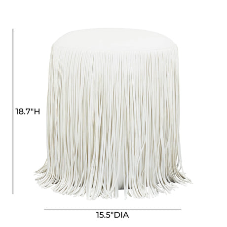 Shag Me Performance Vegan Leather Ottoman by TOV Furniture at Eve Furniture